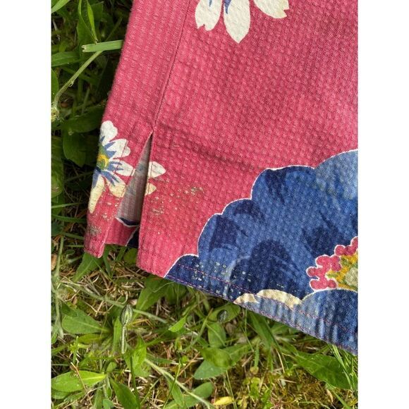 90s Ralph Lauren floral pants 6, vintage 1990s retro bark cloth jeans - Picture 6 of 10